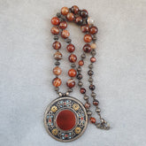Beautiful Old Tibetan Nepalese Agate beads Antique Jewelry Necklace